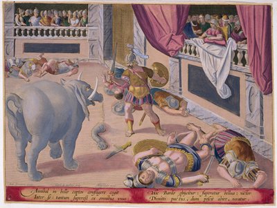Hannibal Makes Defeated Romans Fight Each Other, plate 7 from 